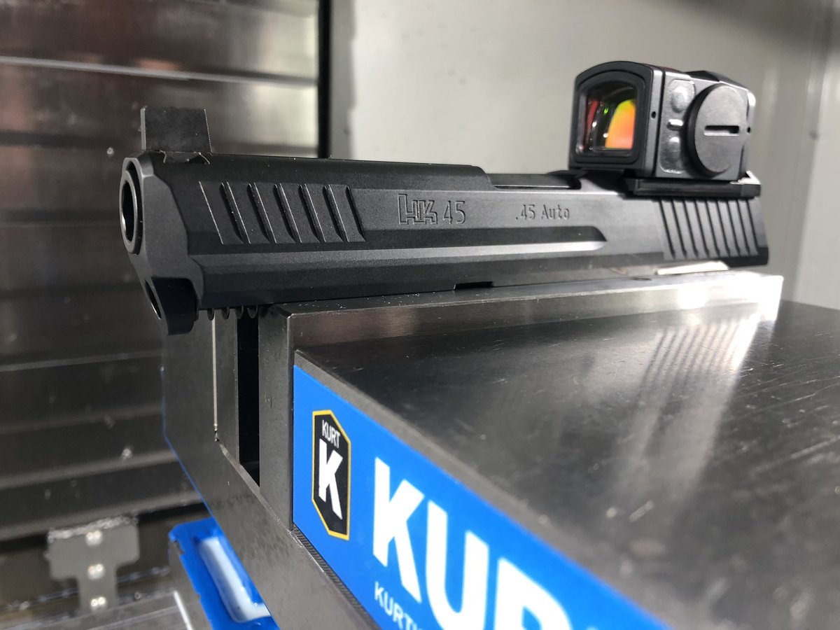 Wright Armory i-DOT system allows for red dots on hammer fired HK pistols.  Your future self will thank you! #wrightarmory #hk45 #HecklerandKoch #Aimpoint