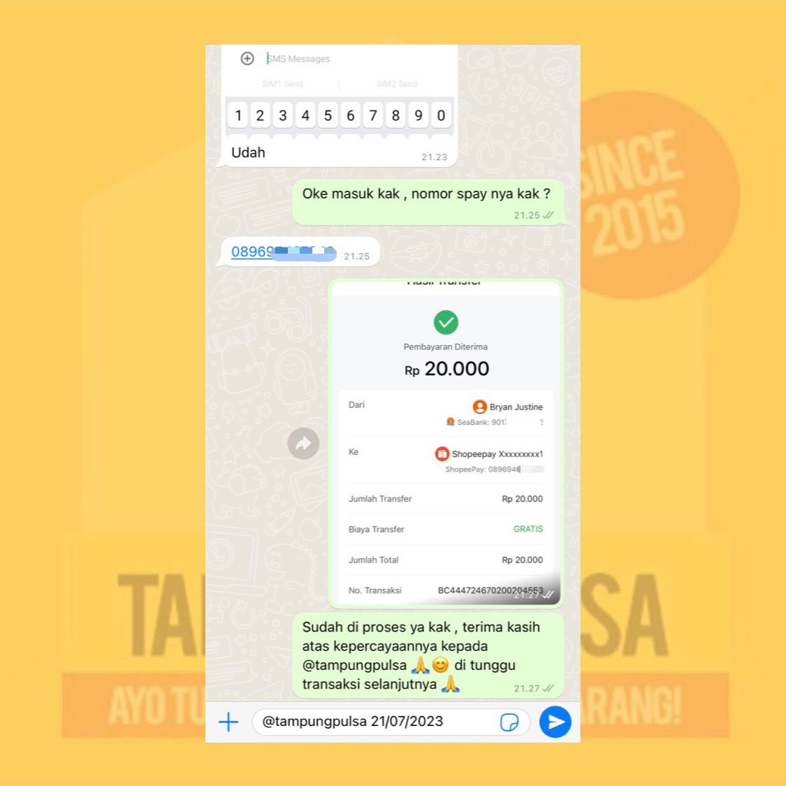 tampungpulsa's tweet photo. fresh testi 21.07 🤩 #testitampungpulsa

17. cv 125k axis to bca
18. cv 25k isat to spay
19. cv 70k isat to bni
20. cv 100k tri to mandiri

open cv pulsa / convert pulsa , wa/dm yuk !
☎️ https://t.co/52xv6xte1d ( 300+ tags on getc0nt4ct )

#zonauang #zonajajan #zonaba https://t.co/7x9KUmn3dK