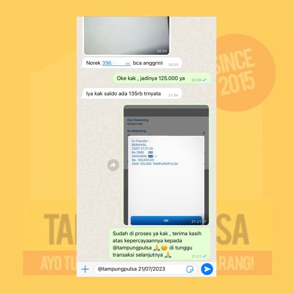 tampungpulsa's tweet photo. fresh testi 21.07 🤩 #testitampungpulsa

17. cv 125k axis to bca
18. cv 25k isat to spay
19. cv 70k isat to bni
20. cv 100k tri to mandiri

open cv pulsa / convert pulsa , wa/dm yuk !
☎️ https://t.co/52xv6xte1d ( 300+ tags on getc0nt4ct )

#zonauang #zonajajan #zonaba https://t.co/7x9KUmn3dK