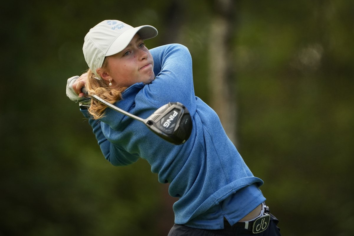 ScottishGolf's tweet photo. Only four remain in the race to crown our 2023 Scottish Girls' Amateur Champion! 🏴󠁧󠁢󠁳󠁣󠁴󠁿🏆

🏌️‍♀️ Evie McCallum vs. Sofia McGhie
🏌️‍♀️ Freya Russell vs. Sheridan Clancy

Semi-final draw &amp; tee times at Cardrona ( @MacdonaldHotels )👇

https://t.co/CCuJkLSDfA

#ScottishGirlsAmateur2023 https://t.co/kvJm2g8cES