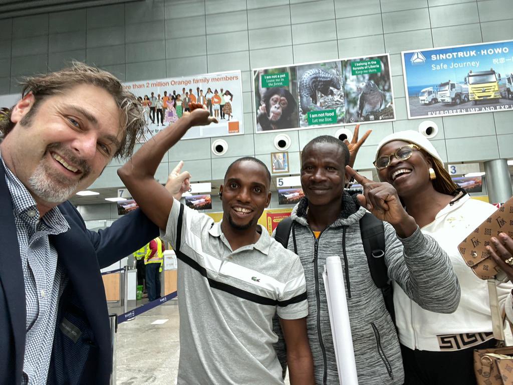 Our awesome team Liberia off to tell the world about the importance of saving  chimpanzees and their habitats and how a #OneHealth approach can help us to make conservation work for everyone! @ICCB2023 @liberiachimps #liberiachimps #ConservationWorks @USAIDLiberia 🔥