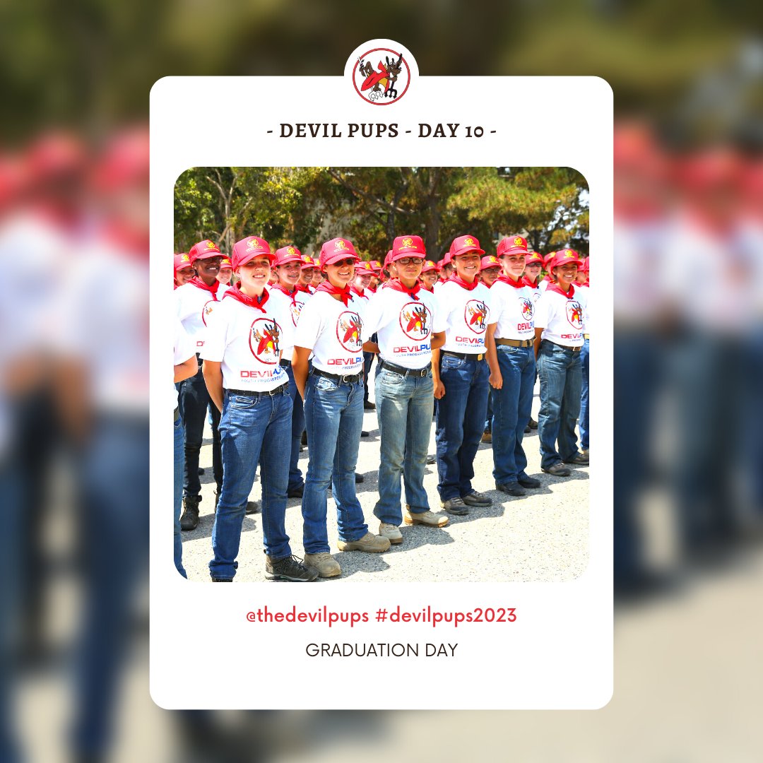 It's GRADUATION DAY and it's happening right now. Please congratulate the newest Devil Pups in our 69th summer encampment. #devilpups2023