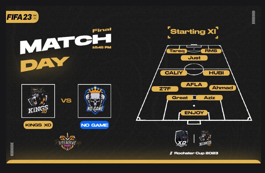 Match Day :- 

🏁Final
🆚 No Game
🏆:  <a href="/rochster_7/">rochster</a> 
🕙: 10:45 PM
🎤: <a href="/3li_Darraj/">علي دراج</a> 
🖥: YouTub

#برو_كلوب 
#بروكلوب

Good luck KiNGS XO 👑