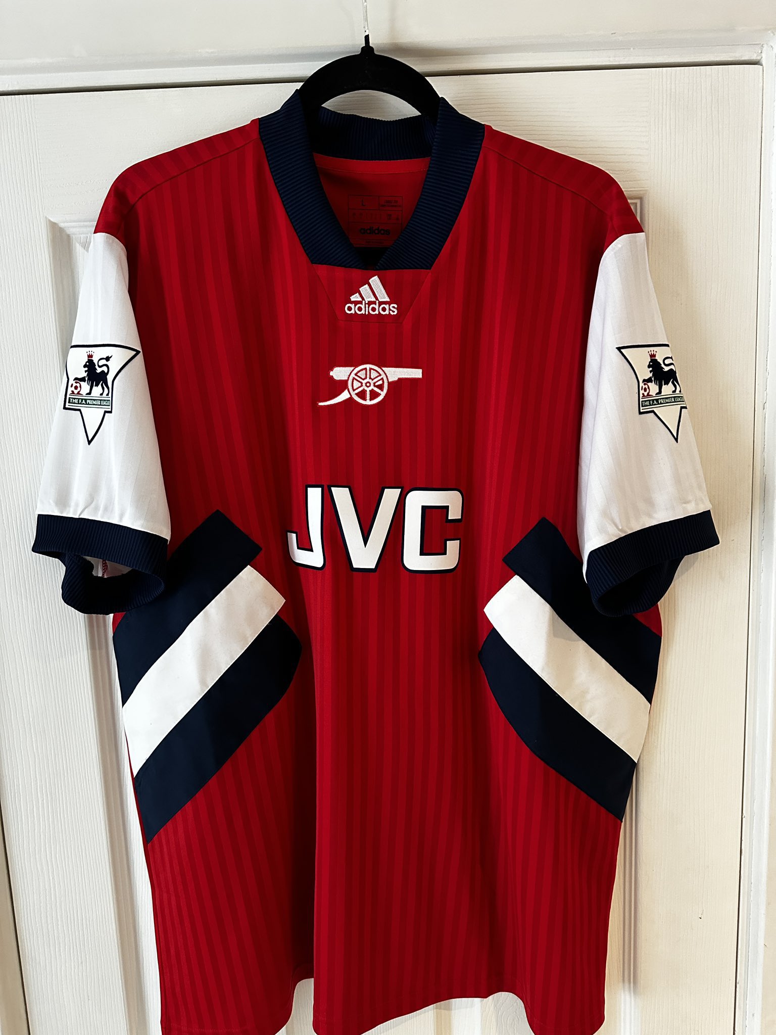 1992-1994 Arsenal JVC home shirt. Vintage Adidas.