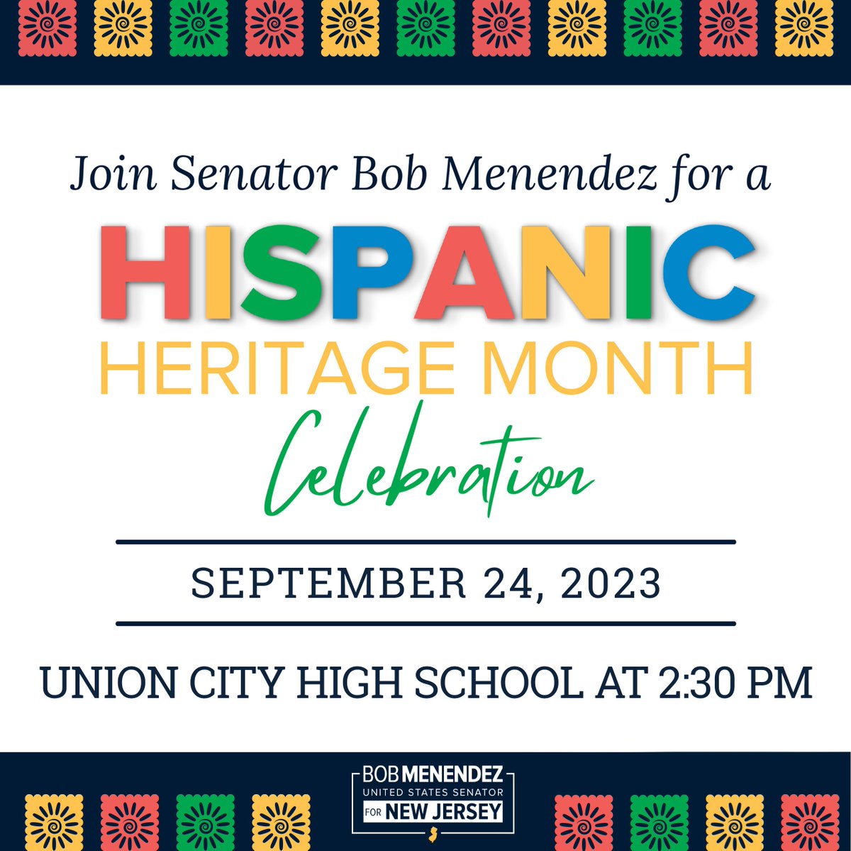 Great news!

A date has been selected for my 13th annual Hispanic Heritage Month celebration! Make sure to keep your calendars clear on September 24th for a terrific event to celebrate and honor the culture and contributions of Hispanic Americans.

RSVP: https://t.co/BwBVbzOWOQ https://t.co/TIX4xR9s1c