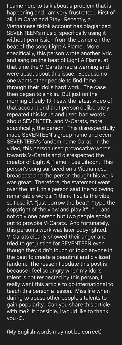 yn_kcud's tweet photo. @scoup_otato I'm sorry to bother you, but I need your help Currently in Vietnam, there are 2 guys plagiarizing SEVENTEEN's LAF. Can everyone help V Carat push twitter so the company can see and solve it. thank you so much #ProtectSEVENTEEN #protectLightAFlame @pledis_17 @pledis17_STAFF https://t.co/3HRFhqITZ3