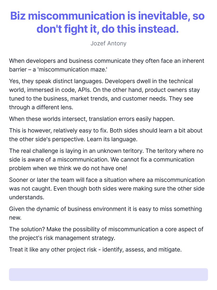 Biz miscommunication is inevitable, so don't fight it, do this instead.