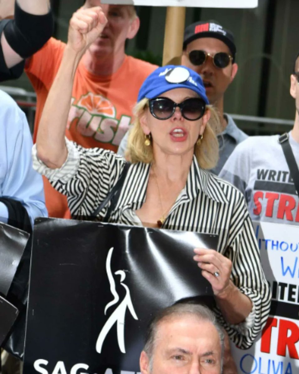 Universal Rockefeller ‼️More photos: #ChristineBaranski at the picket line in front of NBC ...