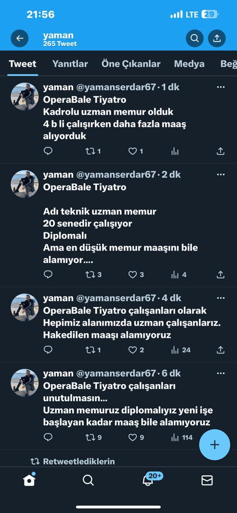 #TiyatroOperaBale hakkımızı istiyoruz