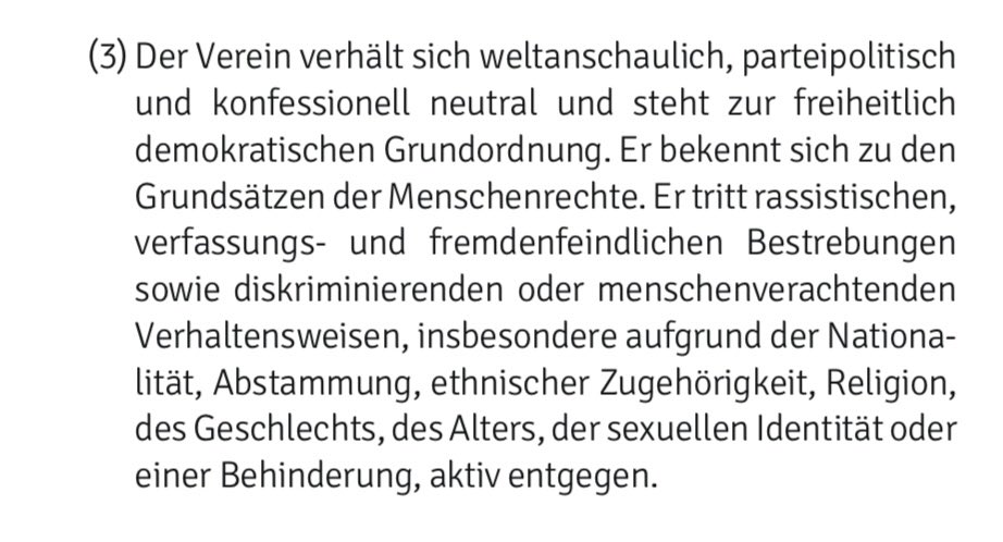 §2 Absatz 3 der Vereinssatzung von <a href="/borussia/">Borussia</a> Jeder, der nicht dahinter steht, kann sich gerne verpissen. Borussia steht für Toleranz 🏳️‍🌈🏳️‍⚧️