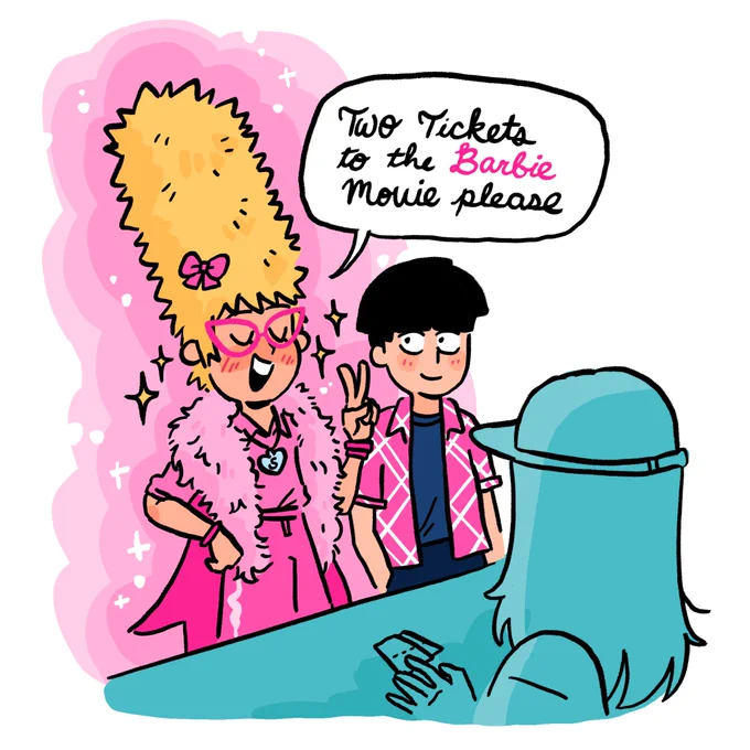 going to see the barbie movie today, i am very excited, i drew these in anticipation #mp100 #BarbieTheMovie