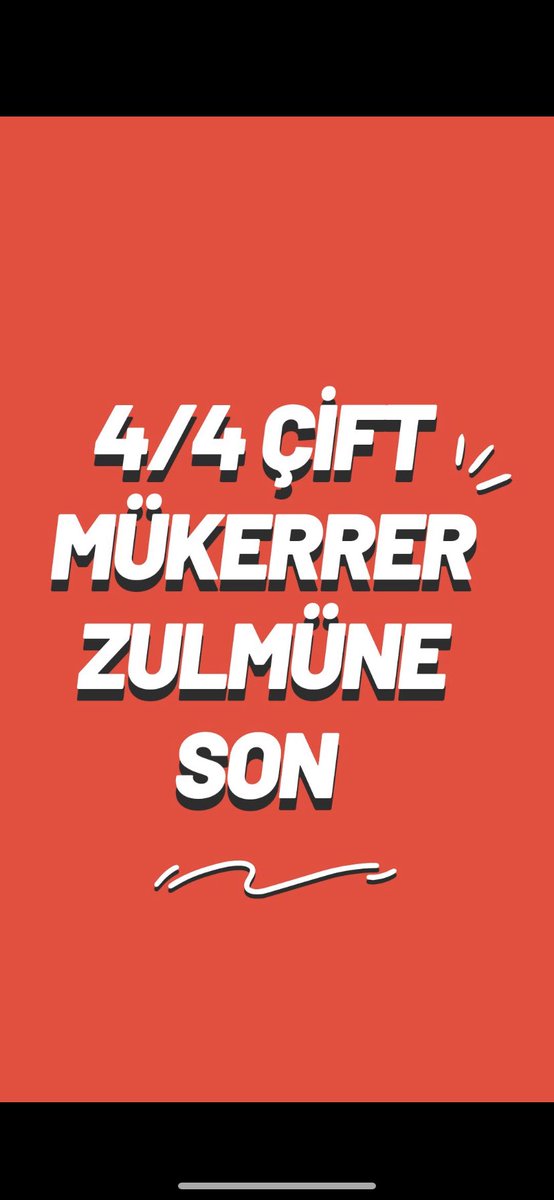 #ÇiftMükerrerKapsama

2. Mükerrer 4/4 infaz değil zulümdür‼️

Basit suçlarla her zaman “kapsam dışı”Açık ve denetim hakkı yok‼️
Şuan 4/4lerin göz yaşları herkese vebal
Acil düzeltilmelidir‼️

<a href="/RTErdogan/">Recep Tayyip Erdoğan</a> <a href="/_cevdetyilmaz/">Cevdet Yılmaz</a> 
<a href="/yilmaztunc/">Yılmaz TUNÇ</a> <a href="/ramazancan0071/">Ramazan CAN🇹🇷</a> <a href="/cuneytyuksel_/">Prof. Dr. Cüneyt Yüksel</a> <a href="/avabdullahguler/">Abdullah Güler</a>