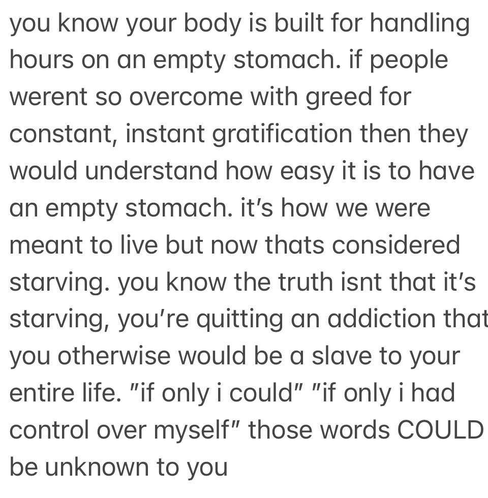 wispheart's tweet photo. there’s nothing stopping me if its natural. if its natural to not eat at all then there’s no way to justify eating more than once. im just eating too much. https://t.co/s1PIl8Pdoz