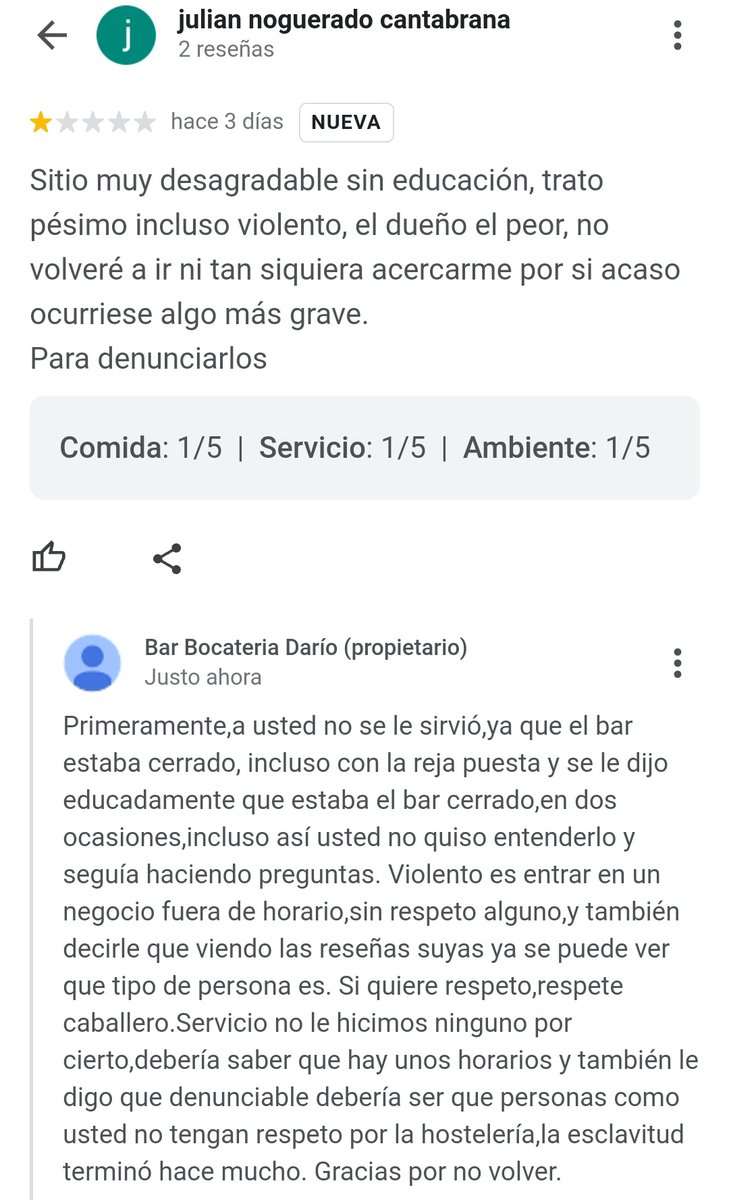 Darío González (@darelgon) on Twitter photo Algunas personas creen que la hostelería no merece respeto,ni que tenga horarios,además la reseña negativa...
Hay mucho sinvergüenza 🫣🫵🏼🤔😢
<a href="/soycamarero/">Soy Camarero</a> Algunas personas creen que la hostelería no merece respeto,ni que tenga horarios,además la reseña negativa...
Hay mucho sinvergüenza 🫣🫵🏼🤔😢
<a href="/soycamarero/">Soy Camarero</a>