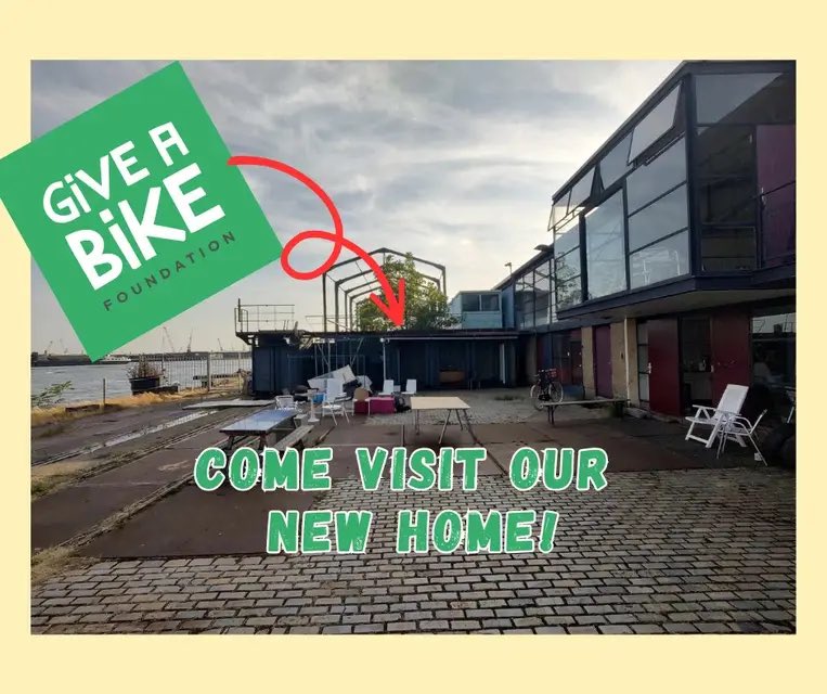 Give_Bikes's tweet photo. From August 2nd you're all welcome visit us in our NEW temporary workshop🥳🙌✨ ! We are working hard &amp; receiving lots of help to make sure we can open our doors again ASAP. See you soon in Schiehavenhallen, at Schiehaven 15 every Wednesday and Friday 🚴‍♀️! https://t.co/unlu4YkSTn