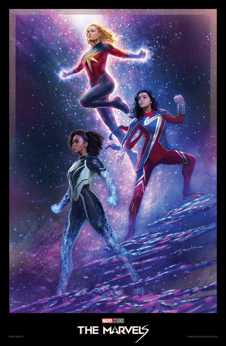 THE MARVELS exclusive San Diego Comic Con poster I got to illustrate for @marvelstudios I had a blast leading the Visual Development team on this film! #themarvels #captainmarvel #monicarambeau #msmarvel