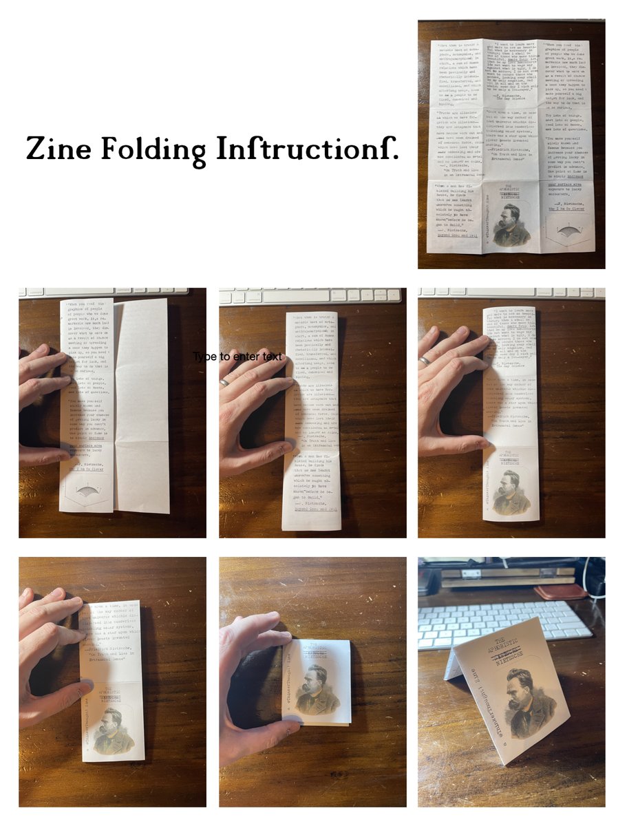 ThinkerThought1's tweet photo. Our first zine: The Aphoristic Nietzsche! 

(with folding instructions)

Accessible PDF here: https://t.co/C1s2gUJYg6 https://t.co/wWOv3LZrOm