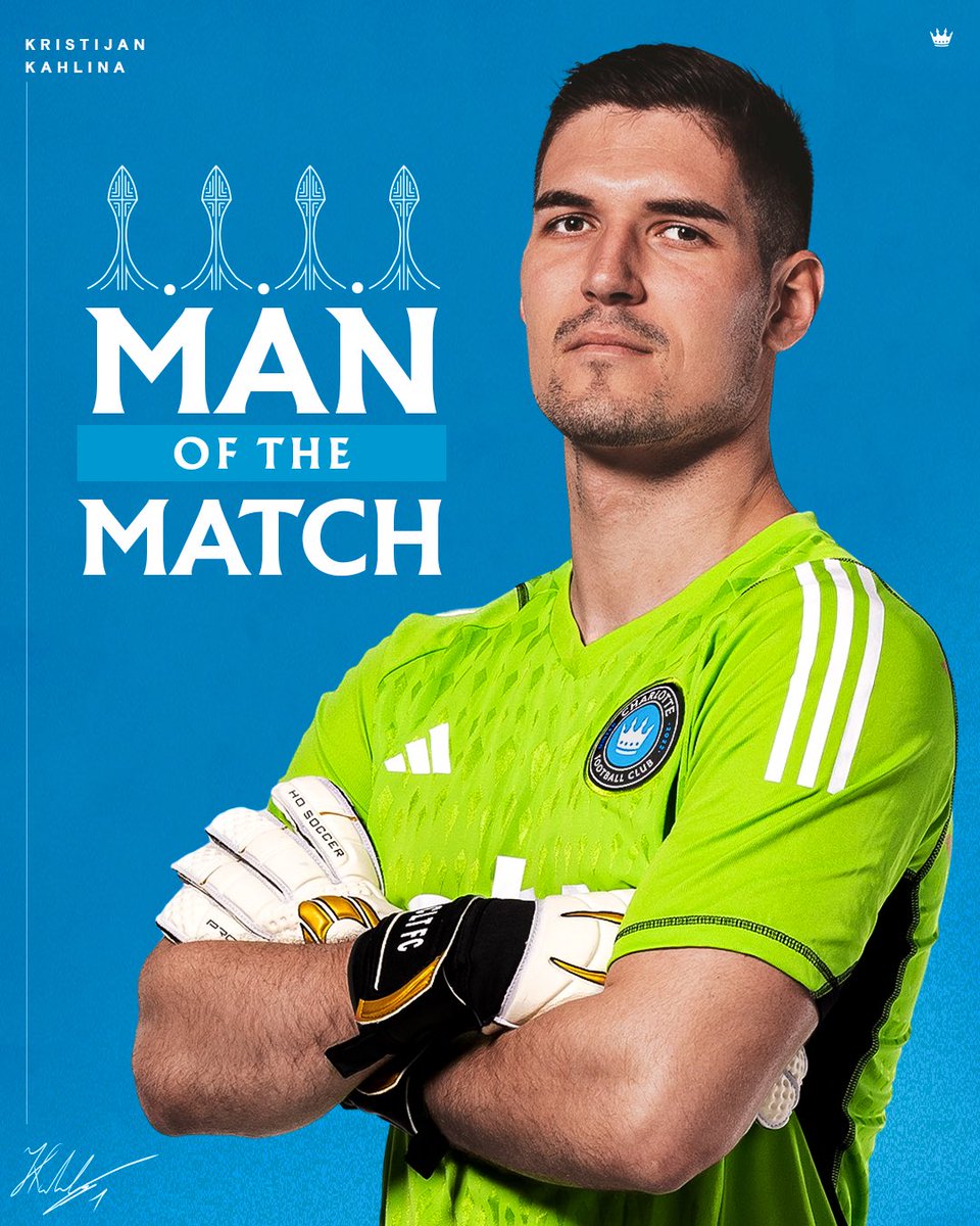 CharlotteFC's tweet photo. Breaking out two stops in penalties to secure the extra point.

𝗠𝗮𝗻 𝗼𝗳 𝘁𝗵𝗲 𝗠𝗮𝘁𝗰𝗵 👑: Kristijan Kahlina https://t.co/ZAQJaDD6FU
