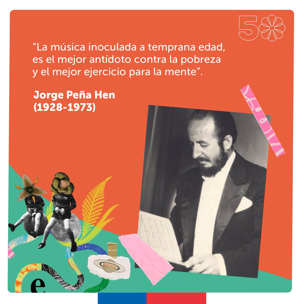 Conmemoracion50's tweet photo. ¡No te pierdas el concierto homenaje al maestro Jorge Peña Hen! 🎼

Más de 430 niños, niñas y jóvenes, brindarán un espectáculo musical de primer nivel en honor a Jorge Peña Hen, quien fuera impulsor de las orquestas juveniles en Chile y Latinoamérica. https://t.co/KcfUWJICl5