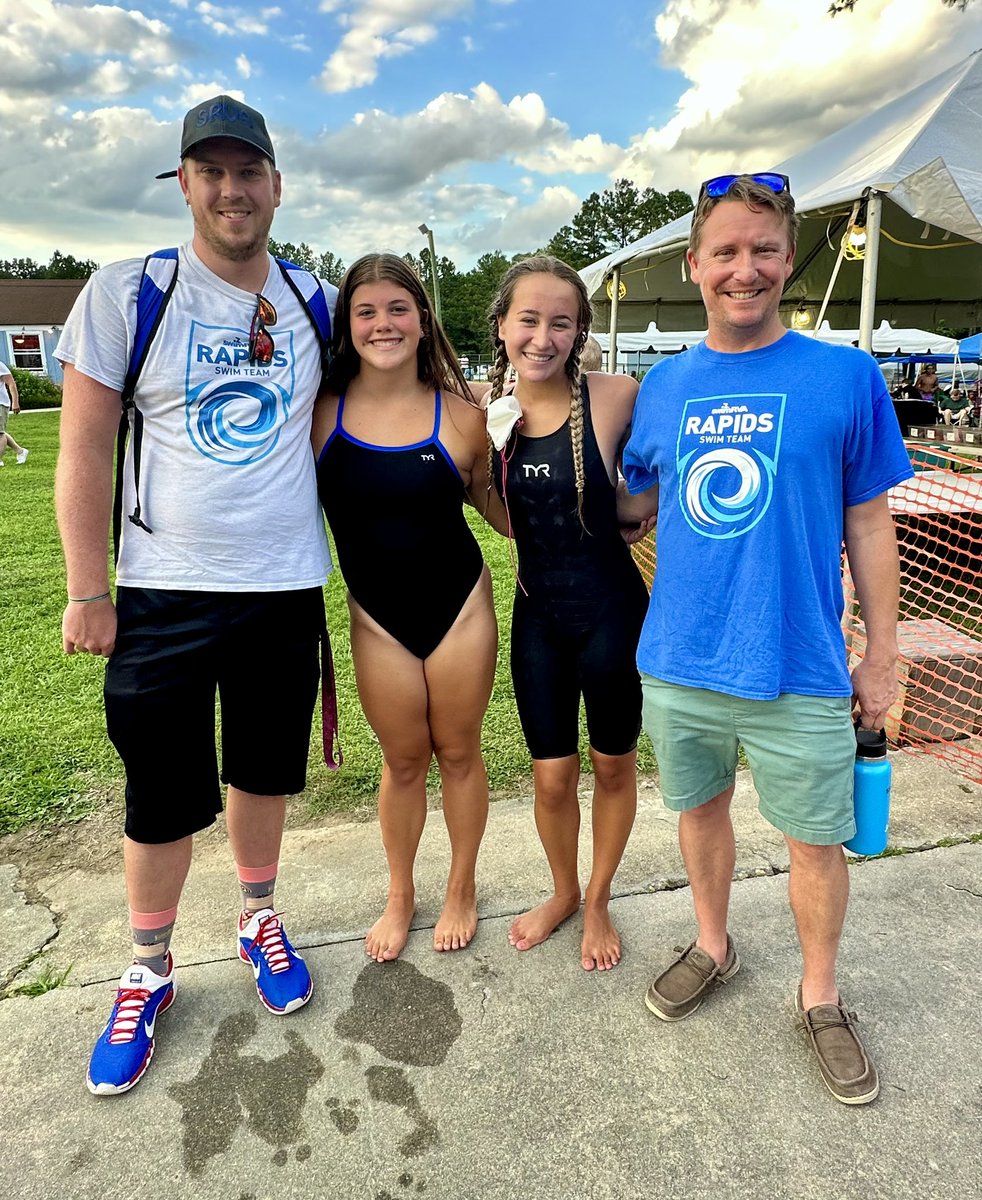🔭RAPIDS COACH SIGHTING 🔭 Coach Jonathan &amp; Coach Ben had so much fun at the Southside Swim Leeague champs last night! A huge shout out goes to all our Rowdy Rapids (we had so many out there!), who helped their teams light it up. It looked like so much fun and you swam so fast!