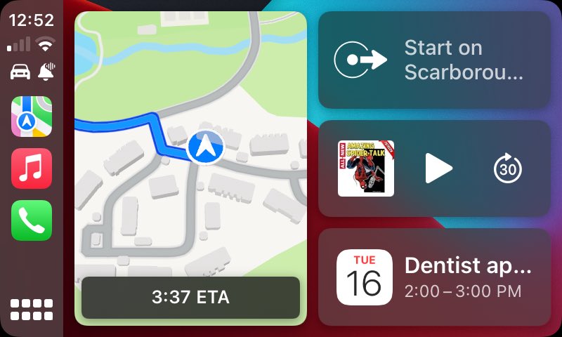 Widgets in CarPlay have made it really easy to multitask between directions, phone calls & music controls.

But I wish CarPlay would just stay on the widget screen when you get a phone call instead of going full screen. 

A Dynamic-Island-like UX would mean less app switching. https://t.co/Sq3rnCYrZz