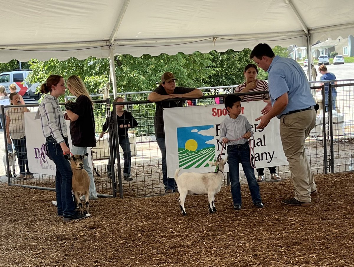 DouglasCoFairNE's tweet photo. Incase you missed out on our goat show. Here are a couple of the exhibitors. Our livestock shows are located in the west parking-lot on the backside of the @RalstonArena https://t.co/I9npEvK9le