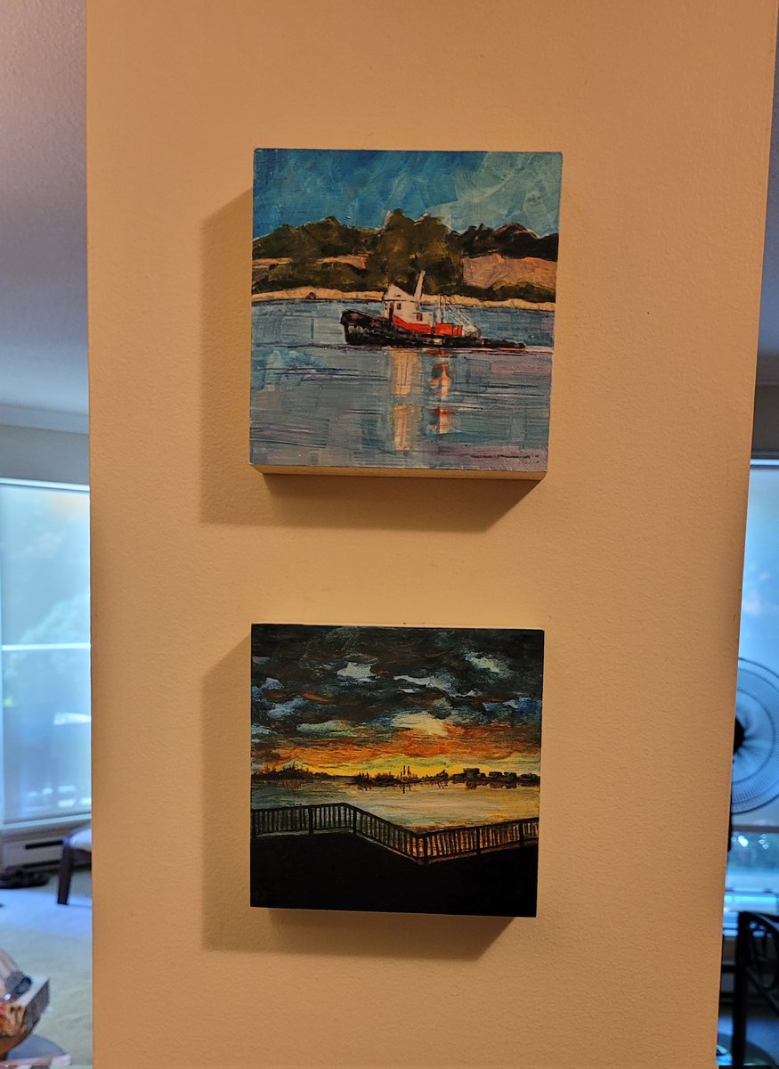 Picked up a new square and decided to move them both to where I could stare at them all day. #iheartnewwest <a href="/NewWestArtists/">New West Artists</a> #myportcity #mynewwest