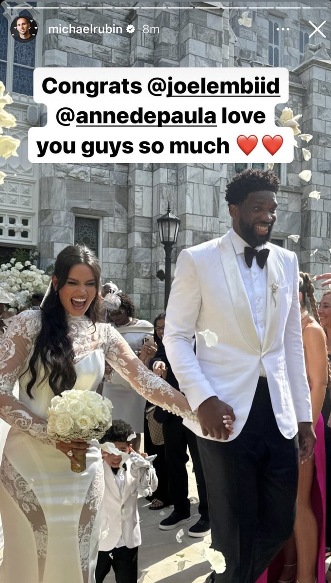 SportsRadioWIP's tweet photo. Joel Embiid got married. 💍 https://t.co/TqAhxGJi0v