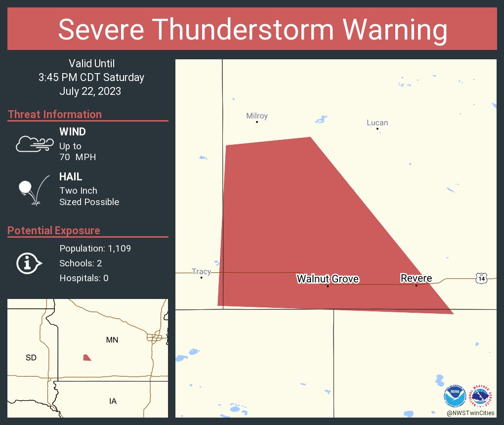 NWS Twin Cities on Twitter "Severe Thunderstorm Warning continues for