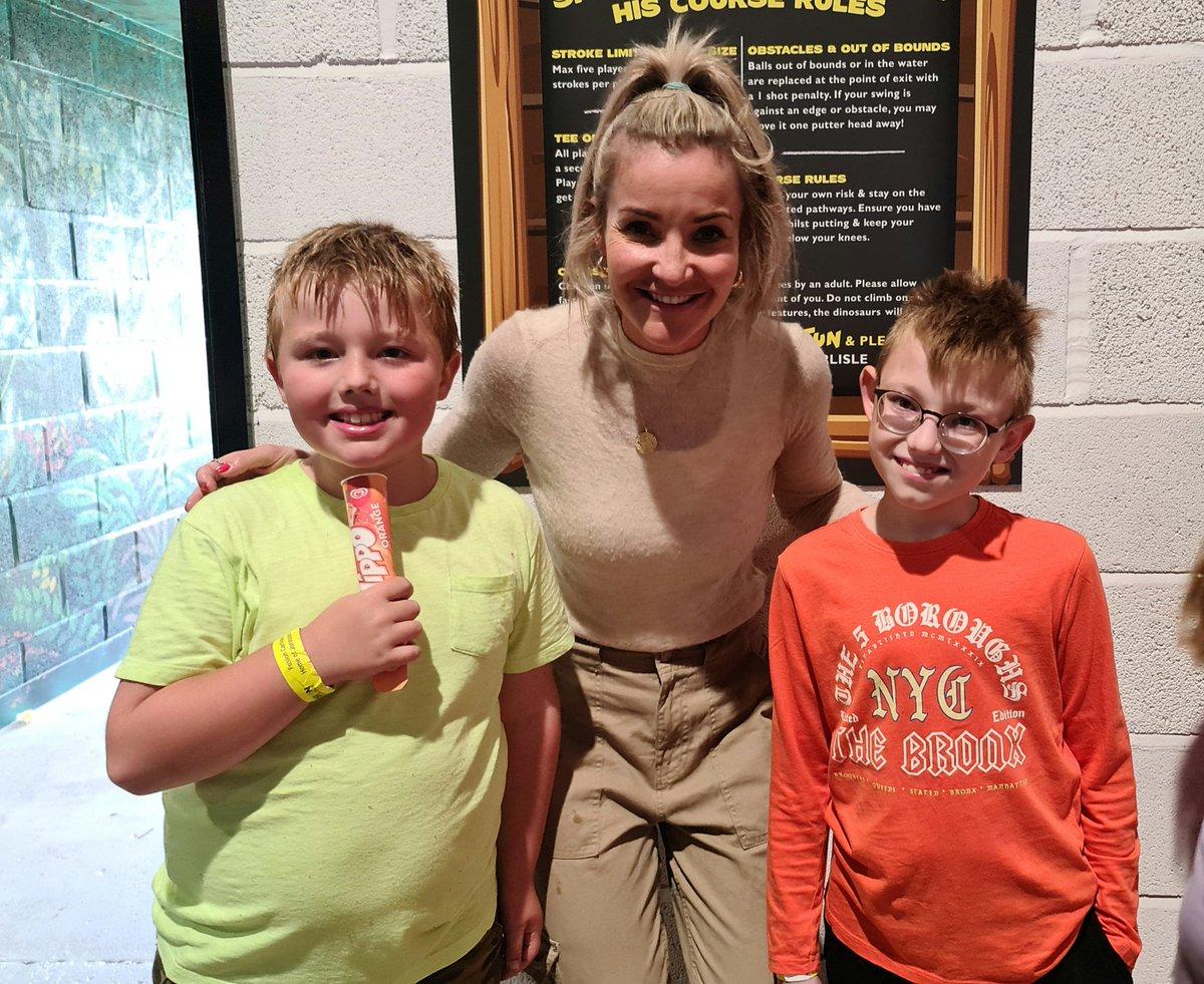 Two happy, sweaty boys! Thank you <a href="/HelenSkelton/">Helen Skelton</a>