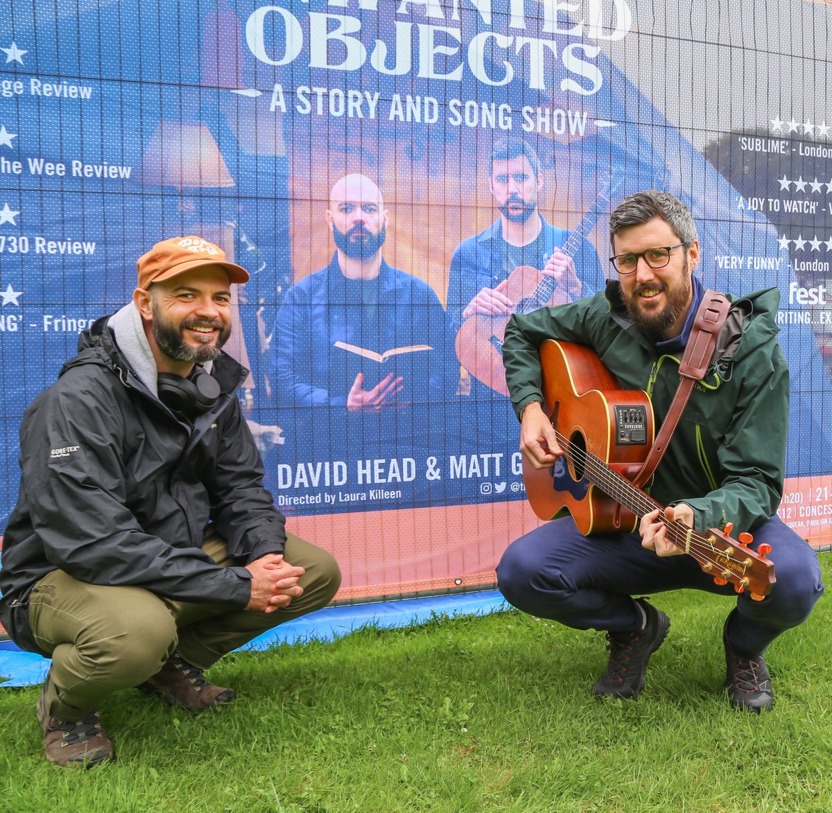 Great to meet <a href="/TheDavidandMatt/">David Head and Matt Glover</a>  <a href="/BuxtonFestival/">Buxton International Festival</a> Thanks for assisting me with #BuxtonPhotoChallenge - it certainly was (a challenge) with the rain today! 🦆🌧️🙂