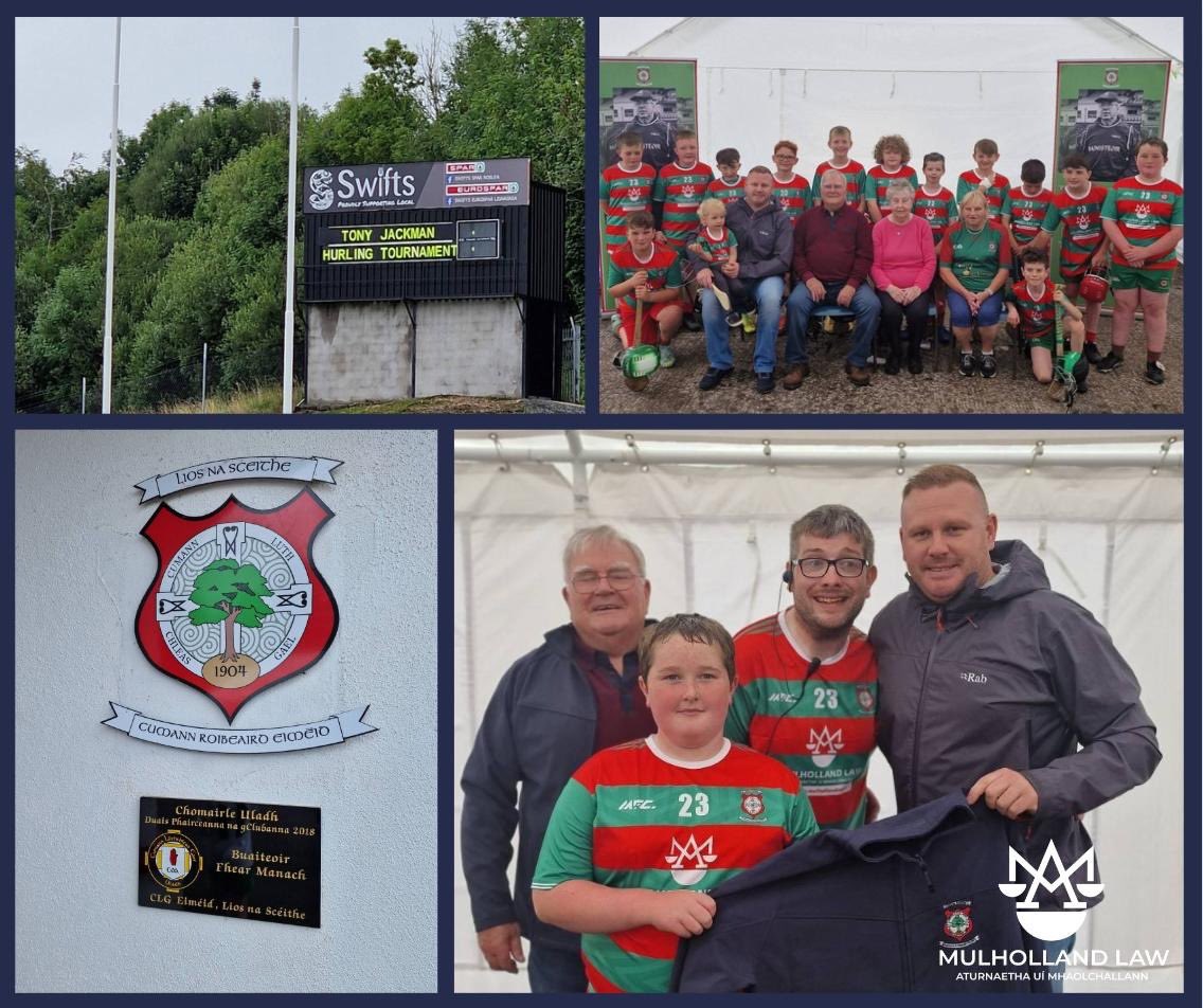 We were proud to sponsor the Tony Jackman Memorial Tournament @LisnaskeaEmmett @FermanaghGames  It was excellent to see a strong presence and the development of underage hurling in Fermanagh. Mol an óige agus tiocfaidh sí! 

#MulhollandLaw
#WeAllBelong
#CommunitySponsorship