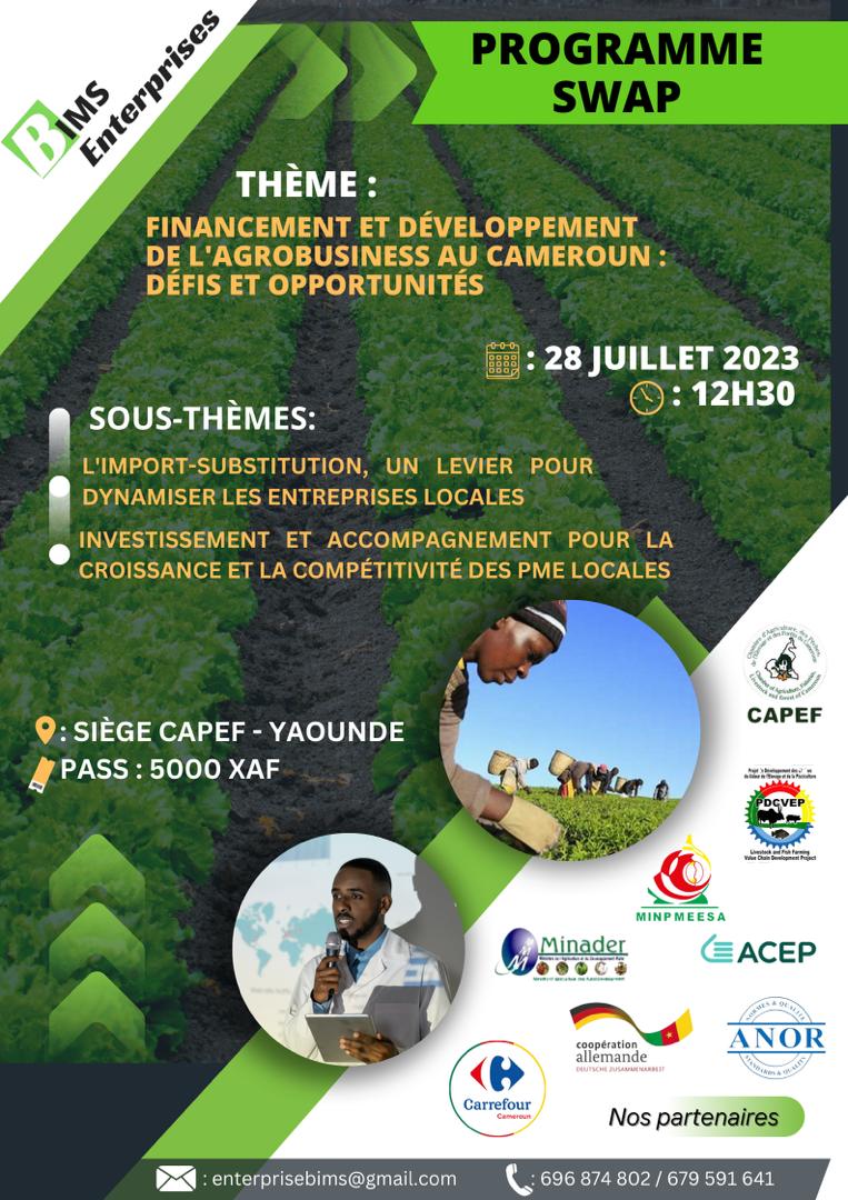 BimsEnterprise's tweet photo. Le Rendez-vous est pris pour le prochain #Programme_SWAP
Thème : Financement et Développement de l'Agrobusiness au Cameroun : Défis et Opportunités.
Lieu : Siège CAPEF Yaoundé
Date: 28 Juillet 2023
Heure : 12h30
BIMS Enterprises https://t.co/V6AOajizLE