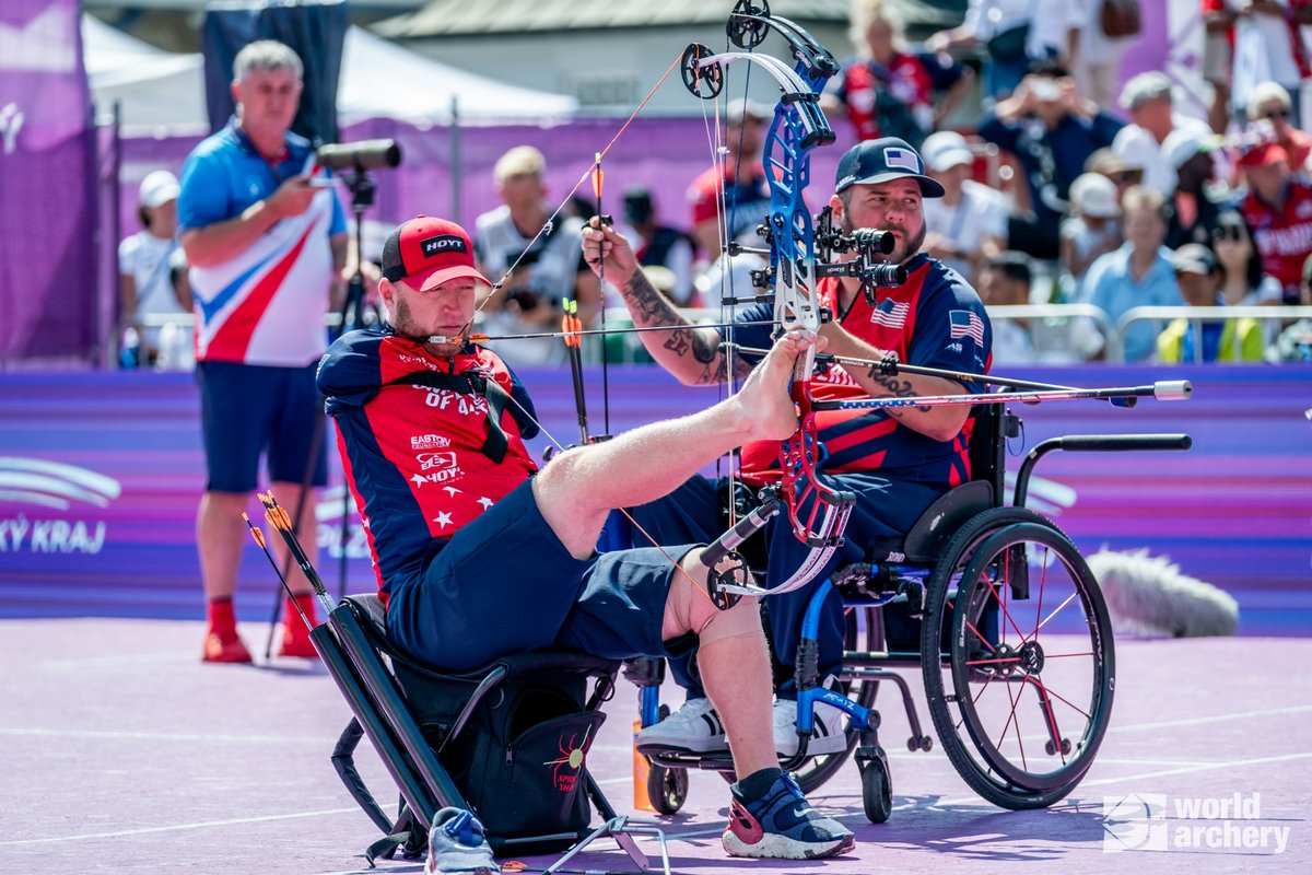 worldarchery's tweet photo. High level in the compound finals.  ⬆️🏹🎯
New world champions crowned in Pilsen.

#WorldArchery #ParaArchery https://t.co/hG5Xbu2eOA