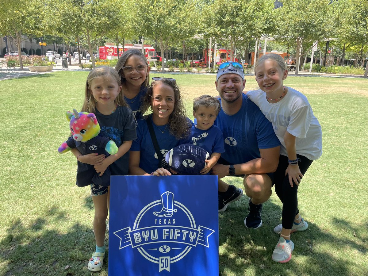 #BYU50 in Dallas was worth the hour drive! Can’t wait for the BYU @ TCU game! 15 minutes from home! Thanks for the <a href="/BYUFanEx/">BYU Fan Experience</a> !!!