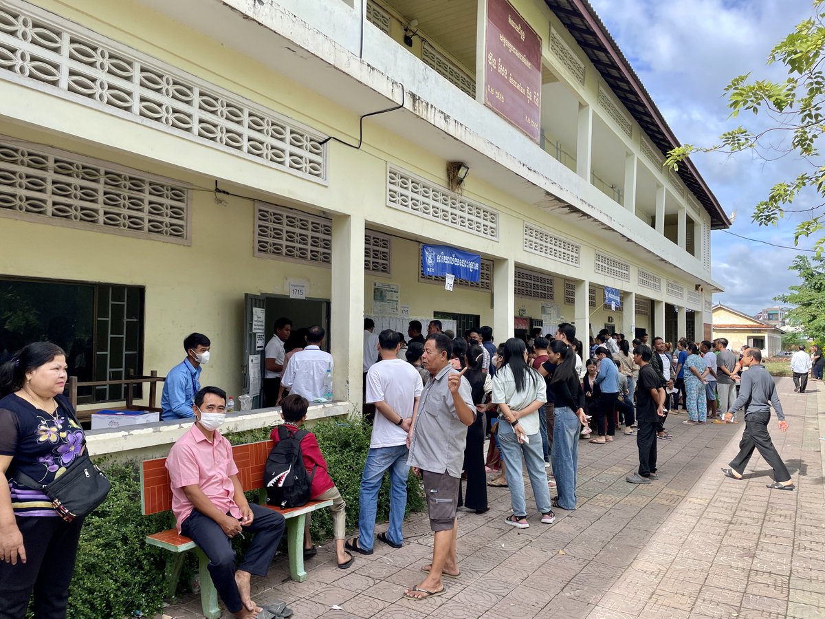 A polling station in Kandal, south of Phnom Penh, for an election PM Hun Sen’s CPP is guaranteed to win. Despite having in effect no choice - the 17 other parties allowed to run are too small to threaten Hun Sen’s 38 year hold on power - people here still take voting seriously.
