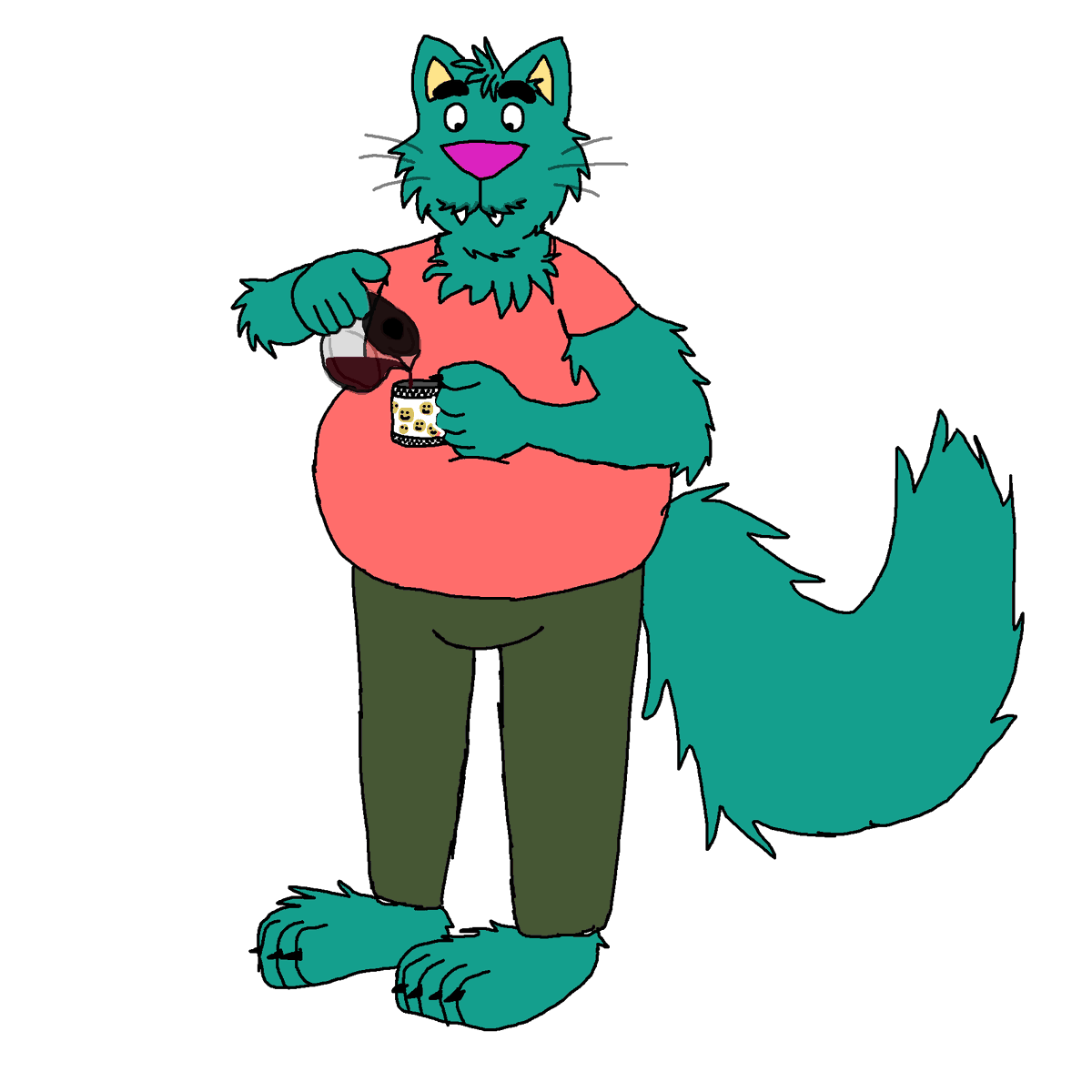 jaredsfurryart's tweet photo. it’s Cosmo! he’s having his evening cup of coffee ☕️ https://t.co/shM8rpjAOW