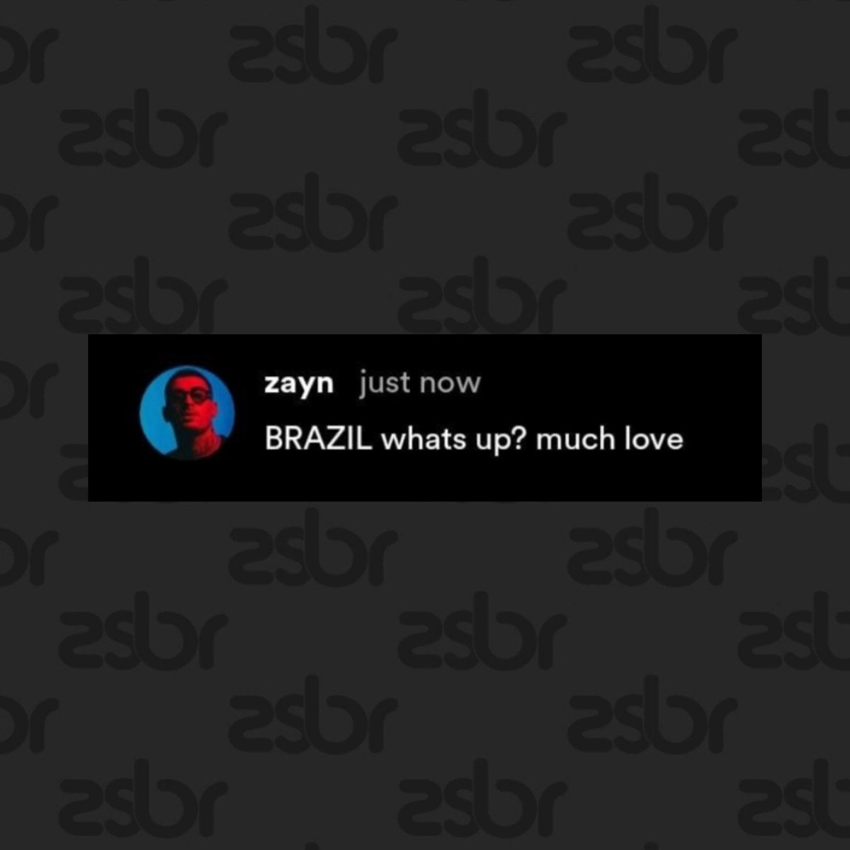 ZaynSquadBrasil's tweet photo. EITA COMO AMA O BRASIL! Zayn na listening party de Love Like This 🇧🇷❤️ https://t.co/Js582DdFON