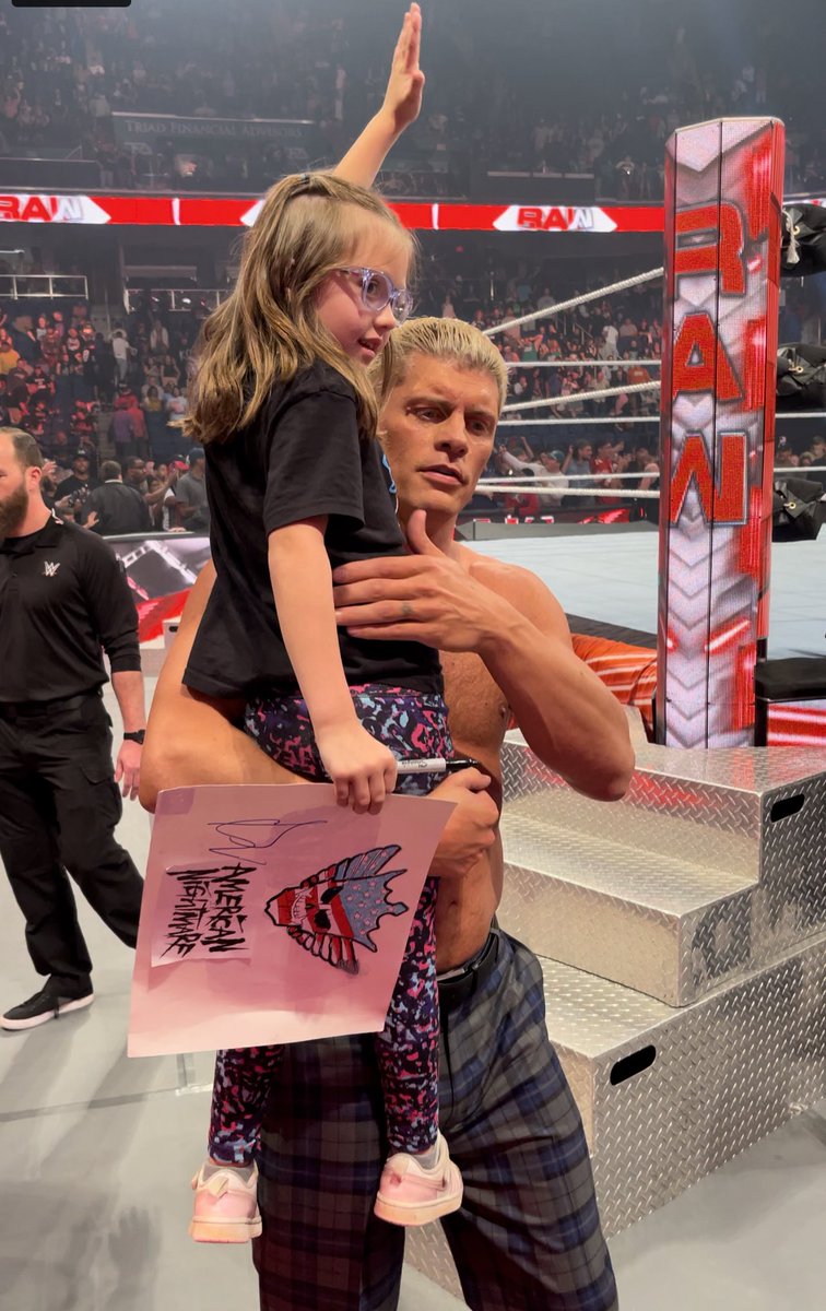 macook32's tweet image. Can’t wait to watch the Becoming Cody Rhodes documentary on Peacock. I’ll forever be grateful to @CodyRhodes for signing our kids stuff and taking my daughter out on the floor to wave at the crowd. #WWE #AmericanNightmare