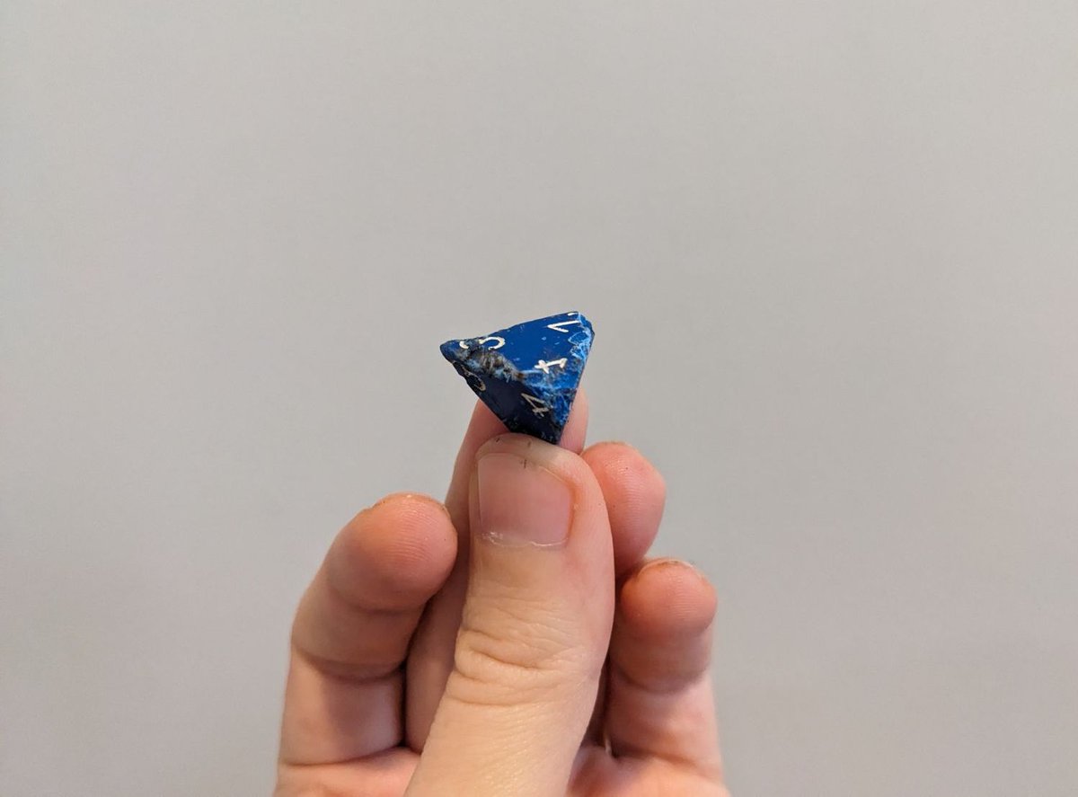 Earned my nerd badge today fishing a d4 out of my jammed garbage disposal. Next time I'll be washing dice AWAY from the sink!