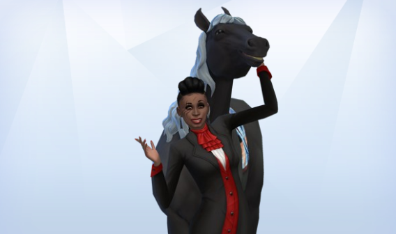 Sims4Sarah's tweet photo. I just uploaded Vampire Horse Lover to #TheSims4 Gallery. She is Sim 450 in my #allthehair series where I use all the game hairstyles. #HorseRanch #TheSims4HorseRanch #ShowUsYourSims https://t.co/aQuDyTFzH5