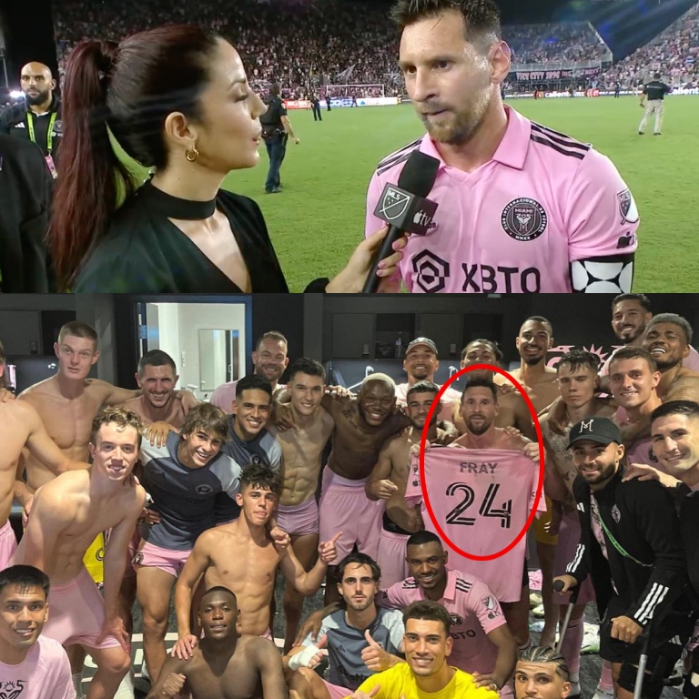 InvictosSomos's tweet photo. Después de marcar el golazo con el que el Inter Miami venció al Cruz Azul en la Leagues Cup, Lionel Messi le dedicó su primer triunfo en Estados Unidos a Ian Fray. Primero, en la entrevista a la MLS. Luego, posando con su camiseta en la foto grupal.

«Dedicarle esta victoria a Ian (Fray), que estaba sufriendo en el vestuario por la lesión que tuvo. Viene de dos lesiones graves, de mucho tiempo, y hoy tiene la mala suerte de pasar por una lesión, creemos que es grave nuevamente. Y nada, mandarle mucha fuerza. Es un chico muy joven que, seguramente, se va a volver a recuperar y va a volver a estar con nosotros otra vez. Ojalá sea cuanto antes», fueron las palabras del máximo ganador de Balones de Oro.

El defensor de 20 años de edad volvió a las canchas en mayo de 2023 tras sufrir dos roturas de ligamento entre 2021 y 2022. Y ayer, lamentablemente, volvió a romperse el ligamento cruzado. 

El 10 lo conoce de muy poco, pero se enteró del calvario que, tristemente, le ha tocado vivir a Fray. Por eso quiso tener ese gesto con él. Ni siquiera en su noche deja de pensar en otros. 

UN 10 DENTRO Y FUERA DE LA CANCHA.