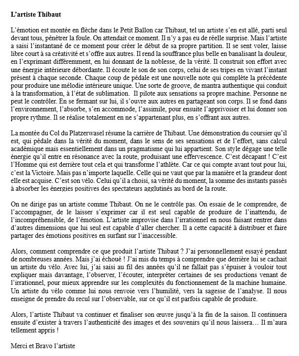 ⁦<a href="/ThibautPinot/">PINOT Thibaut</a>⁩, récemment, tu m’as dit « C’est assez rare, même très rare d’être réellement compris ». Tes mots ont résonné dans ma tête aujourd’hui et m’ont amené à écrire ces quelques lignes que je souhaite partager, pour témoigner de l’artiste…