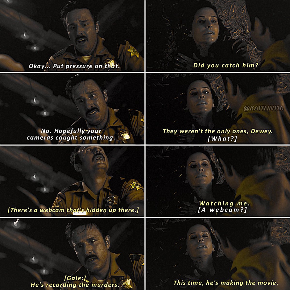 Kaitlinj161's tweet image. Scream 4 | 2011
Dewey &amp;amp; Gale
💛💛💛
#deweyriley #DavidArquette #galeweathers #CourtneyCox #deweyxgale #otp #scream4 #edit