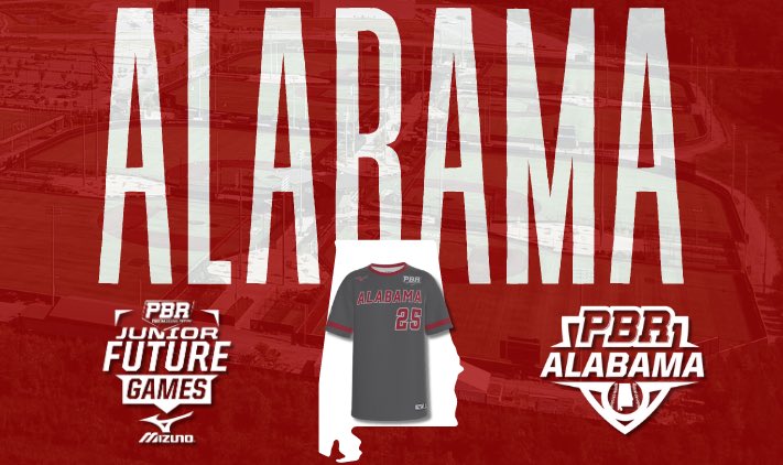 #PBRJFG23: 𝐓𝐞𝐚𝐦 𝐀𝐥𝐚𝐛𝐚𝐦𝐚 𝐉𝐞𝐫𝐬𝐞𝐲 𝐑𝐞𝐯𝐞𝐚𝐥 👕

All three of Alabama’s 2023 PBR Jr. Future Games teams will be repping ⬜️ &amp; 🟥 next week at <a href="/LakePointSports/">LakePoint Sports</a>! 🔥

#BamaBoys || @PrepBaseball