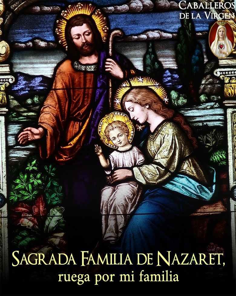 Cab_Virgen's tweet image. Consagremos a la Sagrada Familia nuestros hogares y nuestras vidas:
Jesús, José y María, os doy el corazón y el alma mía.
Jesús, José y María, asistidme en mi última agonía.
Jesús, José y María, recibid cuando yo muera el alma mía.