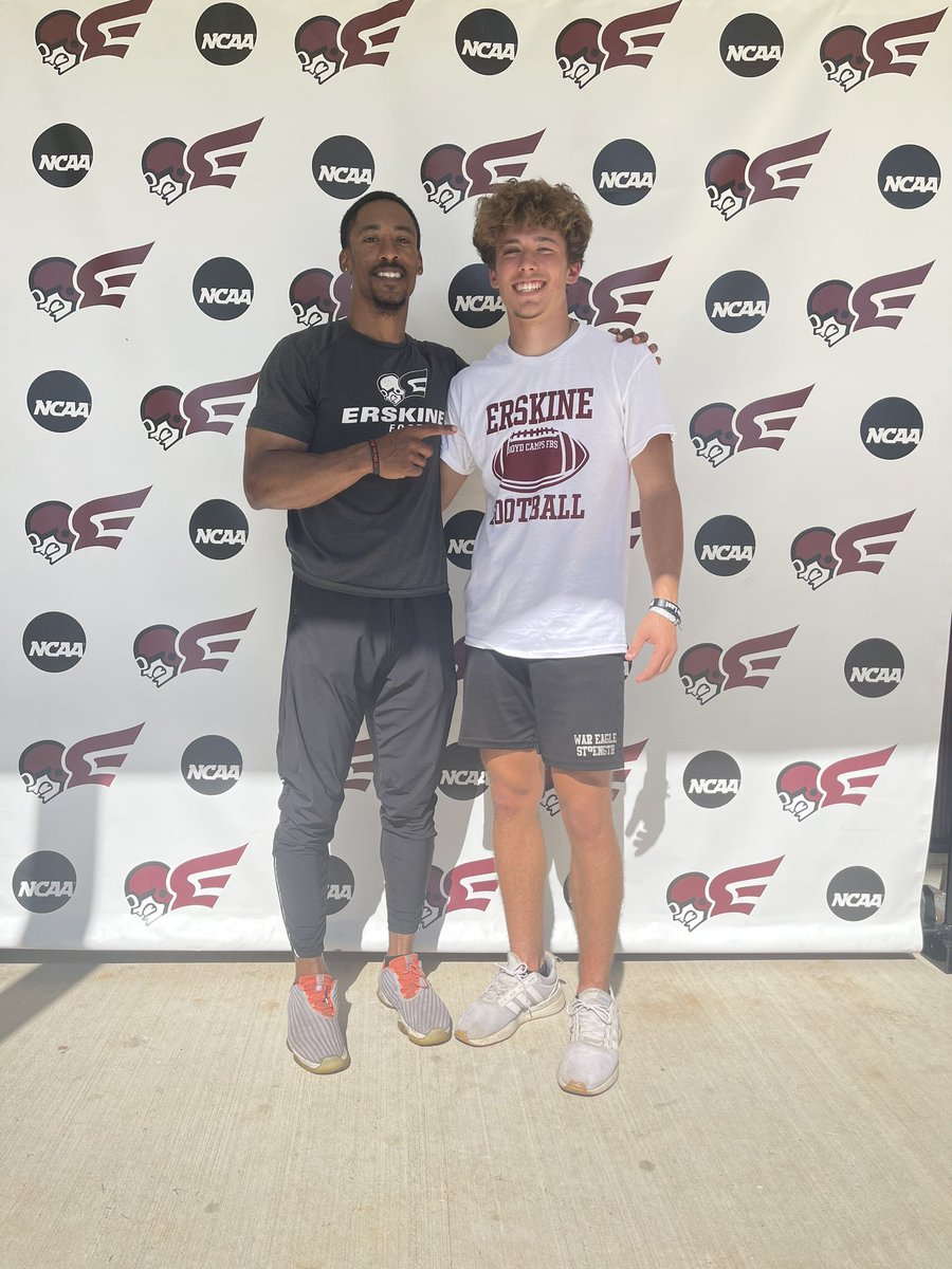 God is good! After a great camp and conversation with @CoachDHop_24 I’m blessed to have received an offer from Erskine College! @shapboyd @coachholmes54 @DrCOACHStrong @coach_c_23 @cfarns73