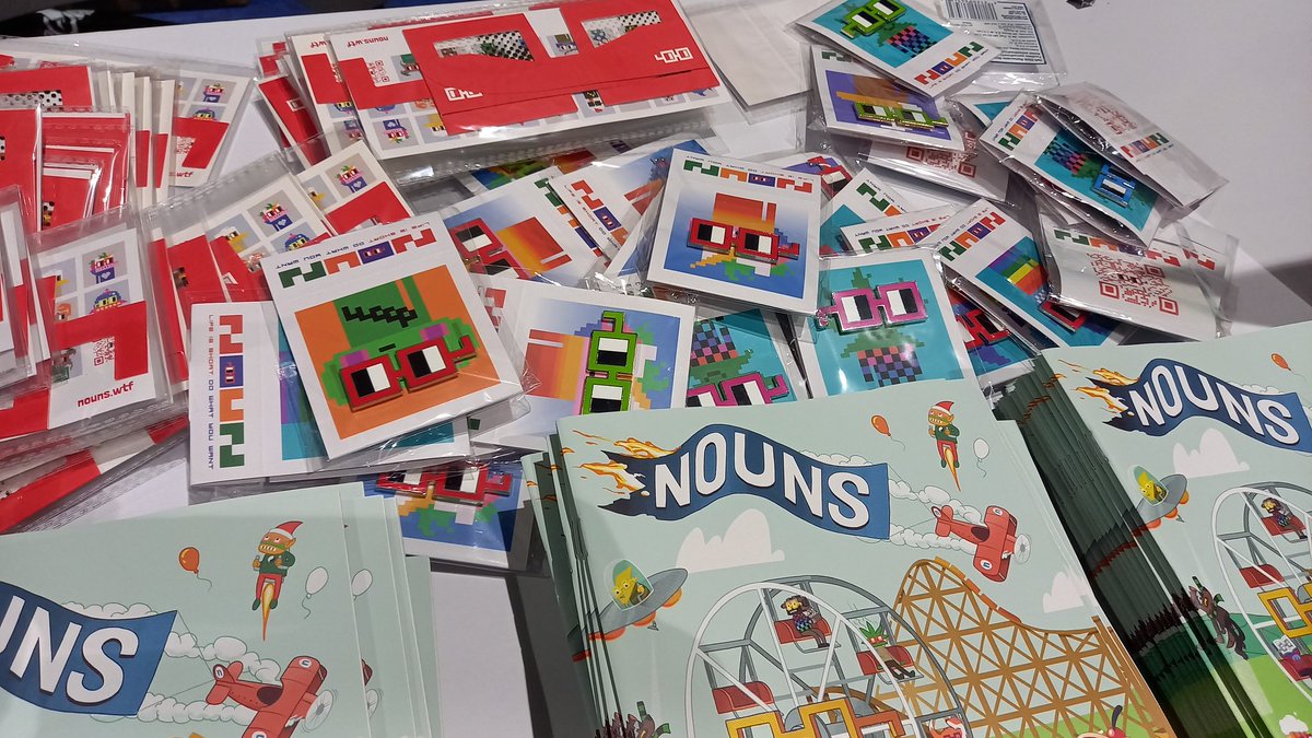 Swing by Titan booth #5537 to pick up FREE <a href="/nounsdao/">Nouns</a> comics, pins and specs! 

First come, first served and stock is going QUICK!