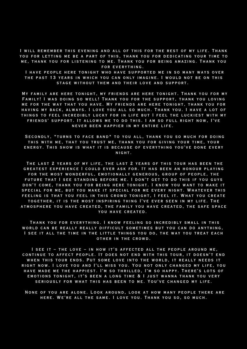 Harry's entire moving speech before As It Was

#LoveOnTourReggioEmilia