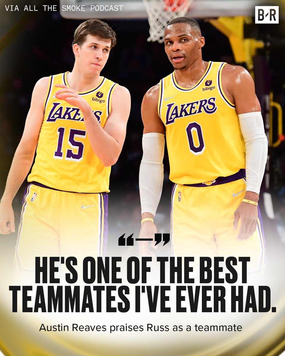 BleacherReport's tweet photo. Austin Reaves shows love to Russ 🙏

(via All The Smoke Podcast, @shobasketball) https://t.co/mO67Jc4w5h